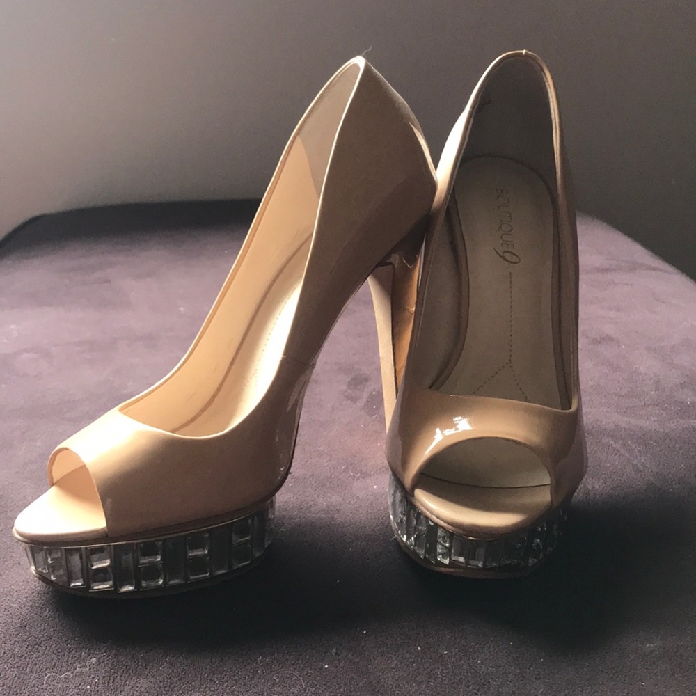 Nude BOUTIQUE 9 Platform Heels with jewels